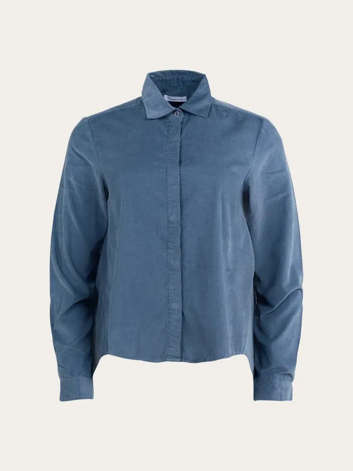 KnowledgeCotton Apparel Shirts Ashape Corduroy Shirt China Blue 8211 Women
