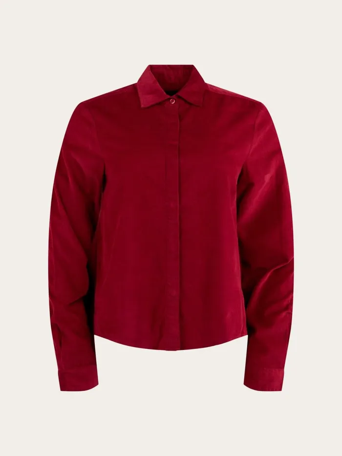 KnowledgeCotton Apparel Shirts Ashape Corduroy Shirt Rhubarb 8211 Women