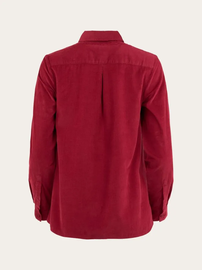 KnowledgeCotton Apparel Shirts Ashape Corduroy Shirt Rhubarb 8211 Women KnowledgeCotton Apparel Shirts Ashape Corduroy Shirt Rhubarb 8211 Women