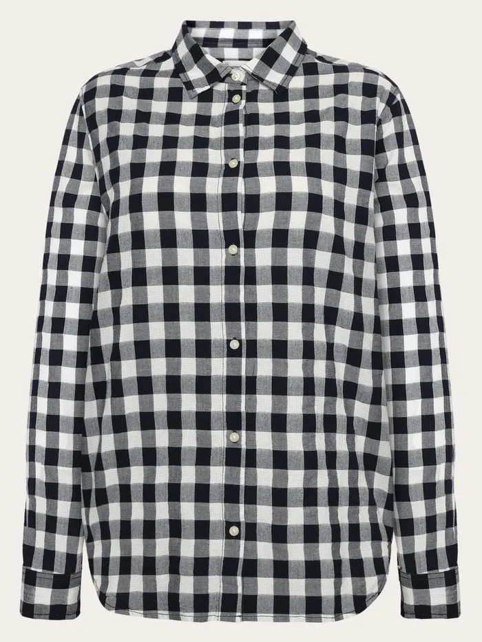 KnowledgeCotton Apparel Shirts Check Long Sleeved Shirt Gotsvegan 8211 Women