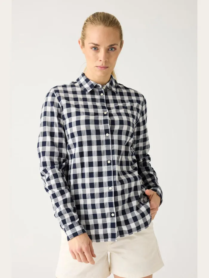 KnowledgeCotton Apparel Shirts Check Long Sleeved Shirt Gotsvegan 8211 Women KnowledgeCotton Apparel Shirts Check Long Sleeved Shirt Gotsvegan 8211 Women