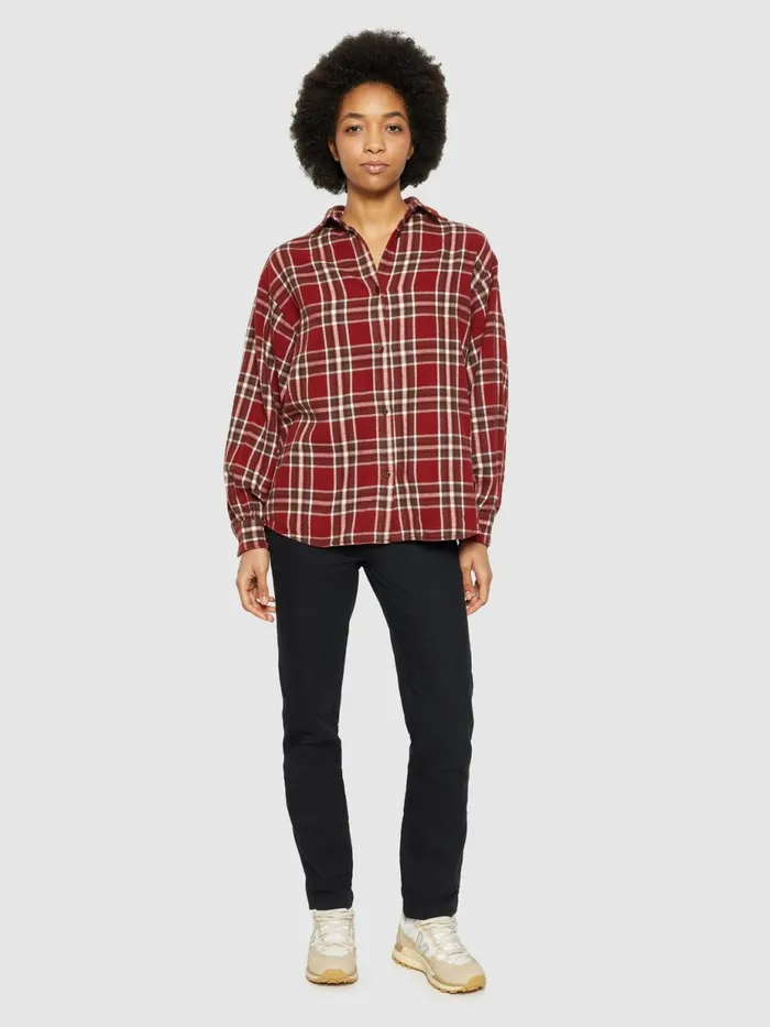 KnowledgeCotton Apparel Shirts Check Shirt Balloon Arms Red Check 8211 Women KnowledgeCotton Apparel Shirts Check Shirt Balloon Arms Red Check 8211 Women
