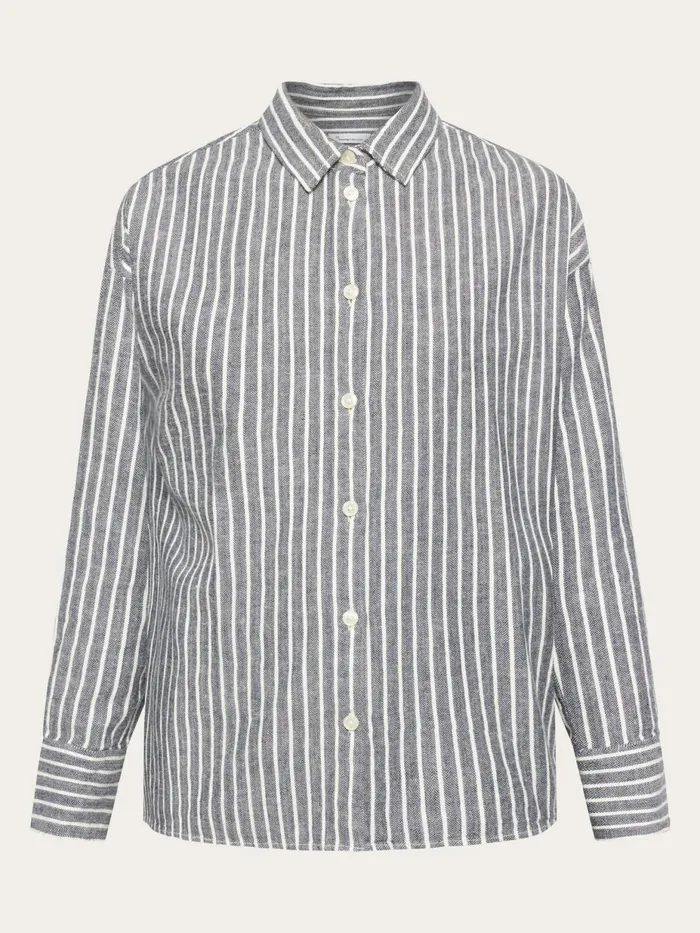 KnowledgeCotton Apparel Shirts Heavy Flannel Stripe Shirt Gotsvegan 8211 Women KnowledgeCotton Apparel Shirts Heavy Flannel Stripe Shirt Gotsvegan 8211 Women