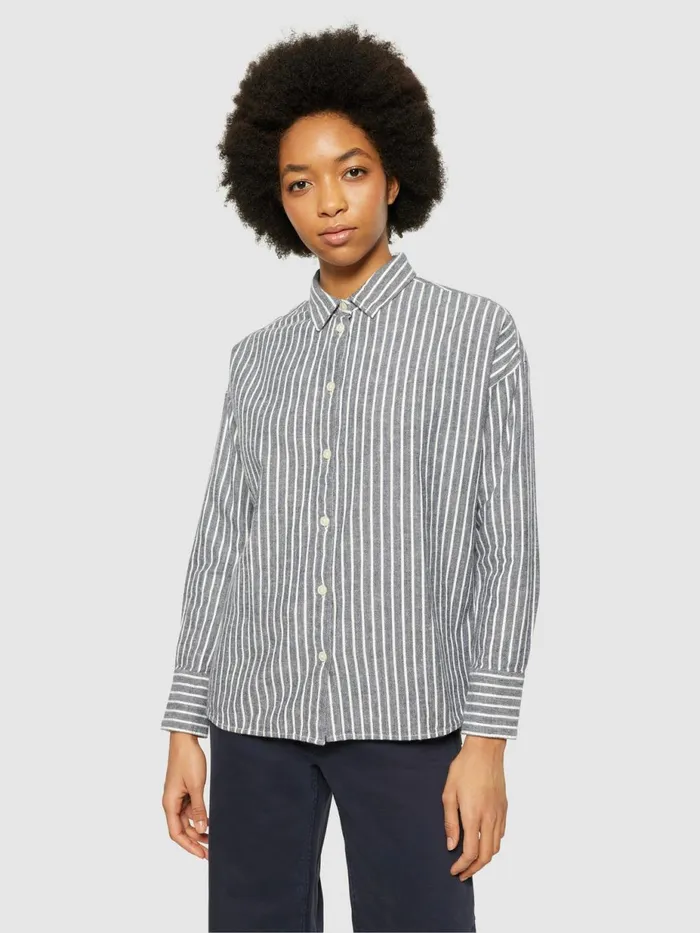 KnowledgeCotton Apparel Shirts Heavy Flannel Stripe Shirt Gotsvegan 8211 Women KnowledgeCotton Apparel Shirts Heavy Flannel Stripe Shirt Gotsvegan 8211 Women