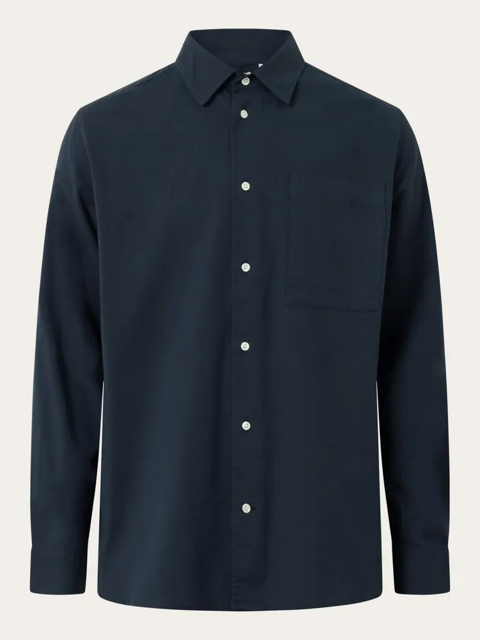 KnowledgeCotton Apparel Shirts Loose Fit Oxford Shirt Total Eclipse 8211 Men