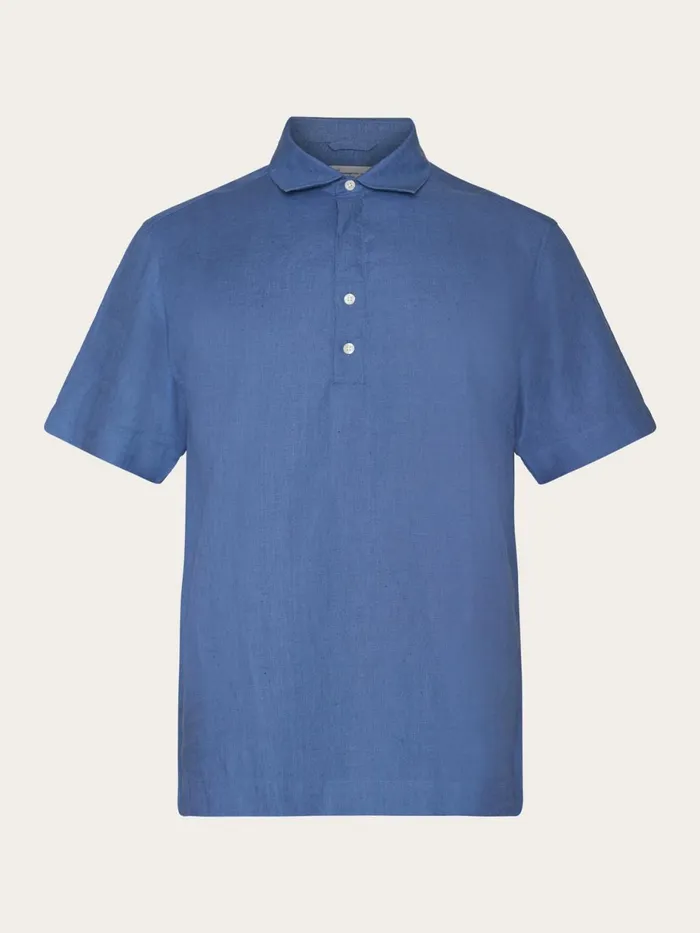 KnowledgeCotton Apparel Shirts Loose Short Sleeve Linen Polo Shirt Gotsvegan 8211 Men KnowledgeCotton Apparel Shirts Loose Short Sleeve Linen Polo Shirt Gotsvegan 8211 Men