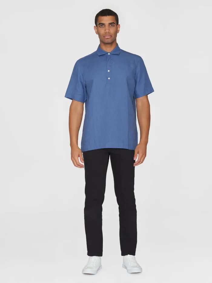 KnowledgeCotton Apparel Shirts Loose Short Sleeve Linen Polo Shirt Gotsvegan 8211 Men KnowledgeCotton Apparel Shirts Loose Short Sleeve Linen Polo Shirt Gotsvegan 8211 Men