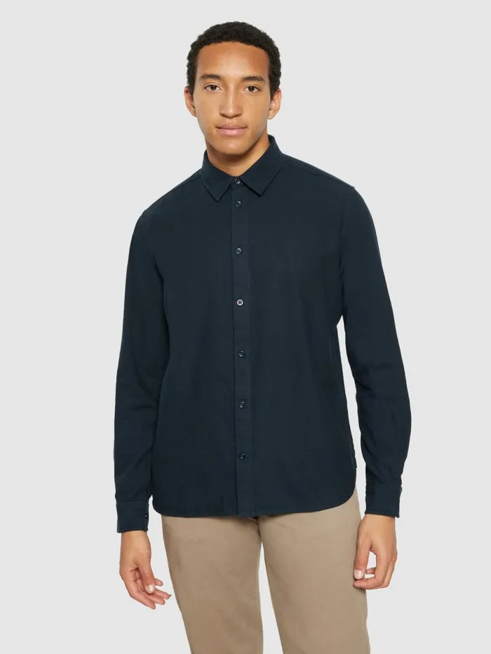 KnowledgeCotton Apparel Shirts Organic Cotton Flannel Shirt GOTS Total Eclipse 8211 Men KnowledgeCotton Apparel Shirts Organic Cotton Flannel Shirt GOTS Total Eclipse 8211 Men