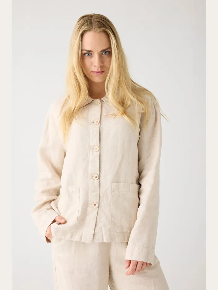 KnowledgeCotton Apparel Shirts Regular Linen Overshirt Gotsvegan 8211 Women KnowledgeCotton Apparel Shirts Regular Linen Overshirt Gotsvegan 8211 Women