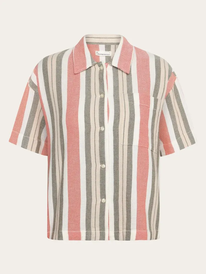 KnowledgeCotton Apparel Shirts Striped Short Sleeved Shirt Gotsvegan 8211 Women KnowledgeCotton Apparel Shirts Striped Short Sleeved Shirt Gotsvegan 8211 Women