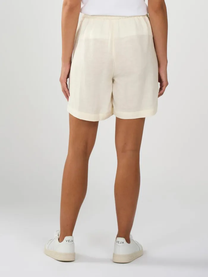 KnowledgeCotton Apparel Shorts Linen Mix Elastic Waist Shorts Buttercream 8211 Women KnowledgeCotton Apparel Shorts Linen Mix Elastic Waist Shorts Buttercream 8211 Women