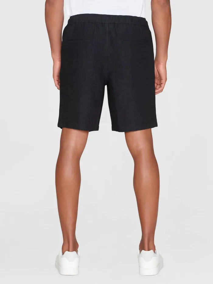 KnowledgeCotton Apparel Shorts Loose Linen Shorts Black Jet 8211 Men KnowledgeCotton Apparel Shorts Loose Linen Shorts Black Jet 8211 Men