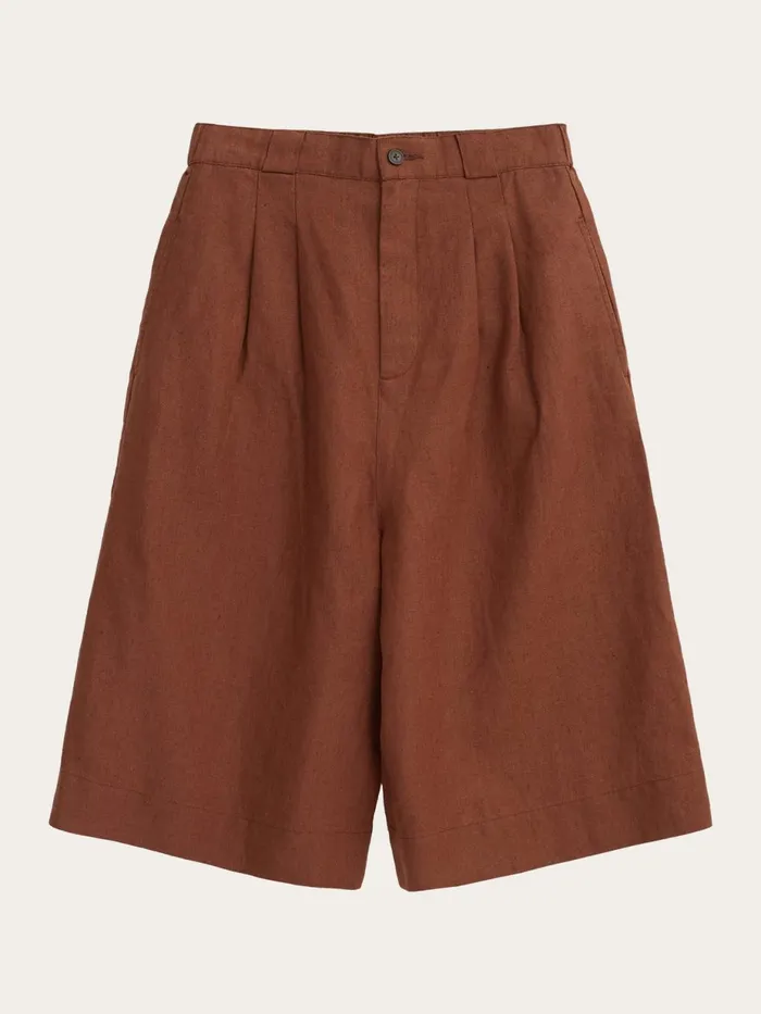 KnowledgeCotton Apparel Shorts Natural Linen Baggy Shorts Tiramisu 8211 Women