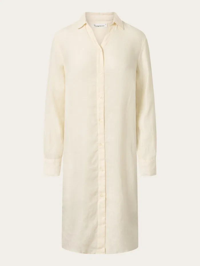 KnowledgeCotton Apparel Skirts And Dresses Classic Linen Dress Buttercream 8211 Women KnowledgeCotton Apparel Skirts And Dresses Classic Linen Dress Buttercream 8211 Women