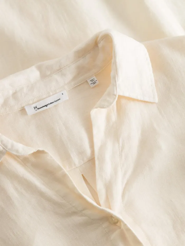 KnowledgeCotton Apparel Skirts And Dresses Classic Linen Dress Buttercream 8211 Women KnowledgeCotton Apparel Skirts And Dresses Classic Linen Dress Buttercream 8211 Women