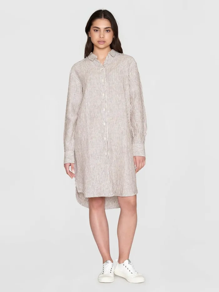KnowledgeCotton Apparel Skirts And Dresses Classic Striped Linen Dress Gotsvegan 8211 Women KnowledgeCotton Apparel Skirts And Dresses Classic Striped Linen Dress Gotsvegan 8211 Women