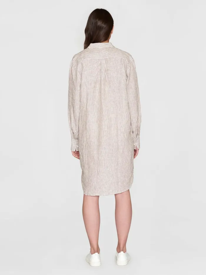 KnowledgeCotton Apparel Skirts And Dresses Classic Striped Linen Dress Gotsvegan 8211 Women KnowledgeCotton Apparel Skirts And Dresses Classic Striped Linen Dress Gotsvegan 8211 Women