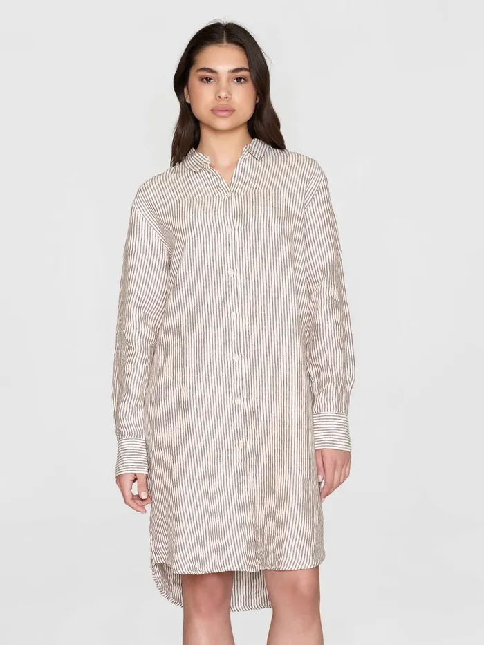 KnowledgeCotton Apparel Skirts And Dresses Classic Striped Linen Dress Gotsvegan 8211 Women KnowledgeCotton Apparel Skirts And Dresses Classic Striped Linen Dress Gotsvegan 8211 Women