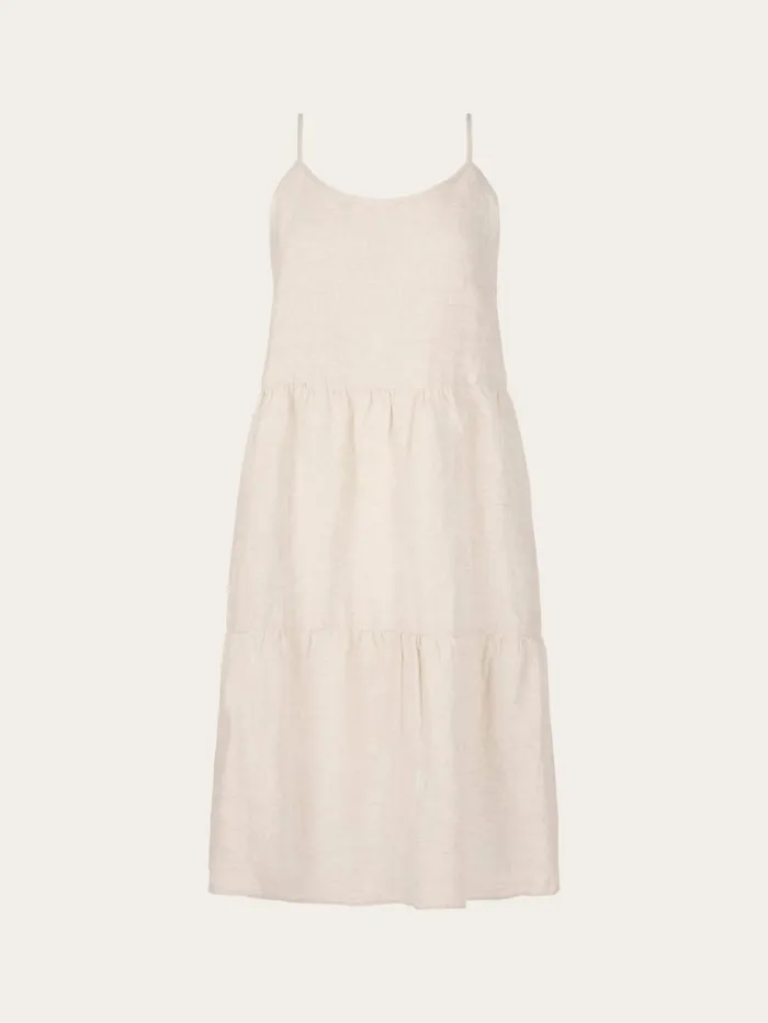 KnowledgeCotton Apparel Skirts And Dresses Natural Linen Strap Dress Light Feather Gray 8211 Women KnowledgeCotton Apparel Skirts And Dresses Natural Linen Strap Dress Light Feather Gray 8211 Women