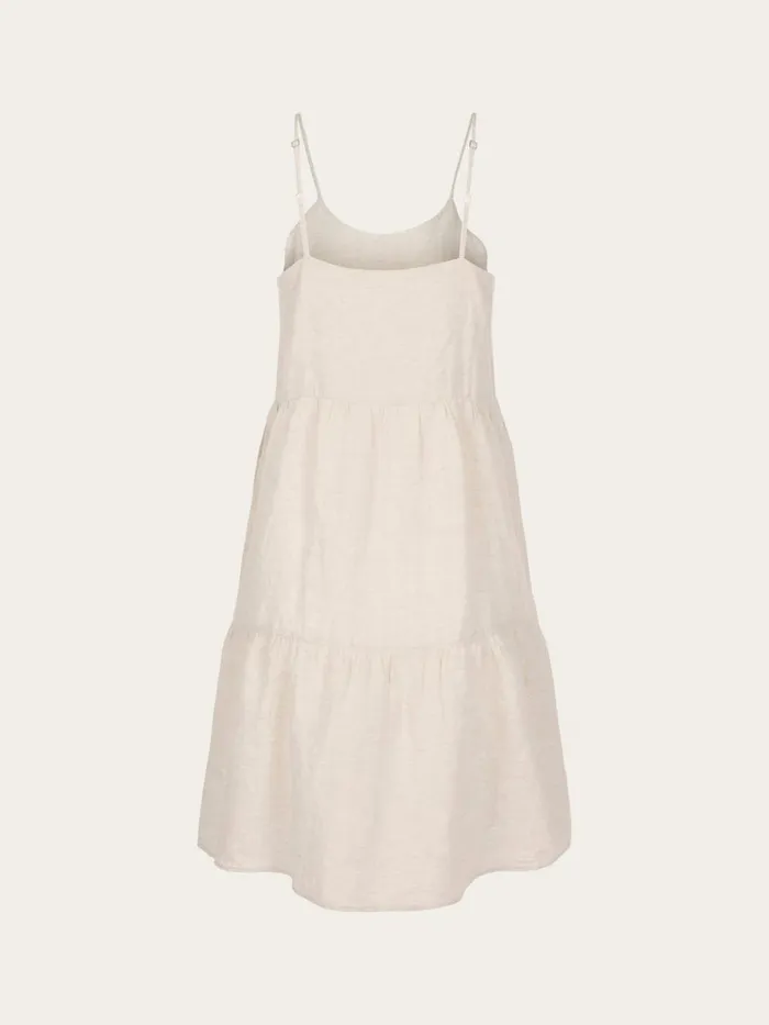 KnowledgeCotton Apparel Skirts And Dresses Natural Linen Strap Dress Light Feather Gray 8211 Women KnowledgeCotton Apparel Skirts And Dresses Natural Linen Strap Dress Light Feather Gray 8211 Women