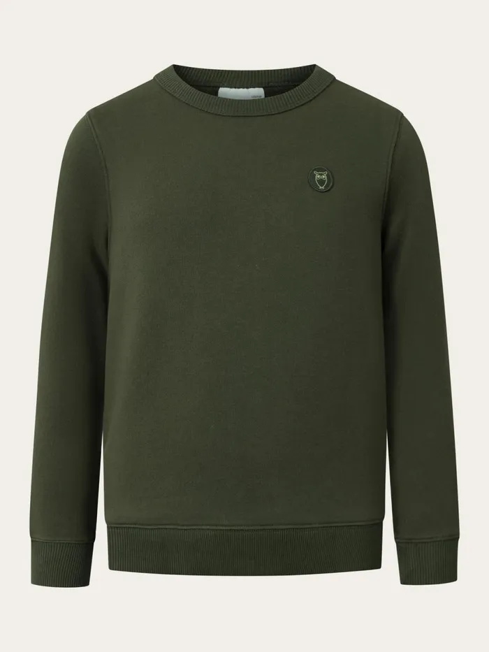 KnowledgeCotton Apparel Sweatshirts Badge Crew Neck Sweat Forrest Night 8211 Kids KnowledgeCotton Apparel Sweatshirts Badge Crew Neck Sweat Forrest Night 8211 Kids