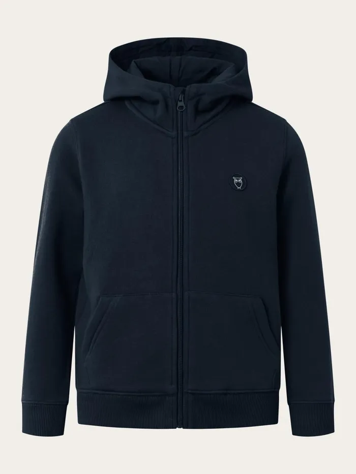 KnowledgeCotton Apparel Sweatshirts Badge Zip Hood Sweat Total Eclipse 8211 Kids KnowledgeCotton Apparel Sweatshirts Badge Zip Hood Sweat Total Eclipse 8211 Kids