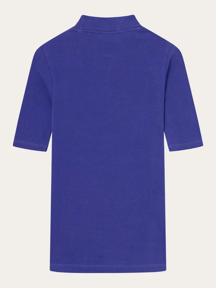 KnowledgeCotton Apparel TShirts And Tops Rib High Neck Short Sleeve Deep Purple 8211 Women KnowledgeCotton Apparel TShirts And Tops Rib High Neck Short Sleeve Deep Purple 8211 Women