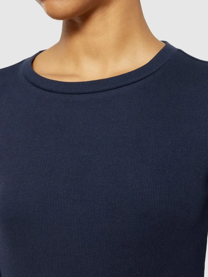 KnowledgeCotton Apparel TShirts And Tops Rib Scoop Neck Long Sleeved Night Sky 8211 Women KnowledgeCotton Apparel TShirts And Tops Rib Scoop Neck Long Sleeved Night Sky 8211 Women