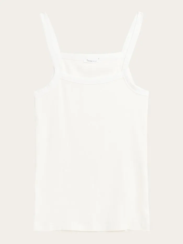 KnowledgeCotton Apparel TShirts And Tops Rib Strap Top Star White 8211 Women
