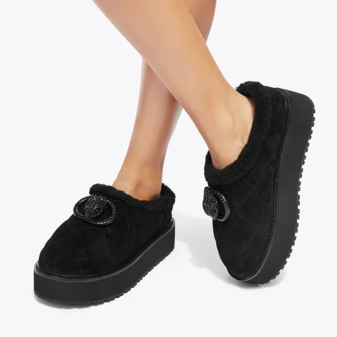 Kurt Geiger Flats Chelsea Flatform Slipper Black 8211 Women