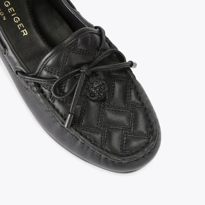 Kurt Geiger Flats Eagle Moccasin Drench Flat Black 8211 Women