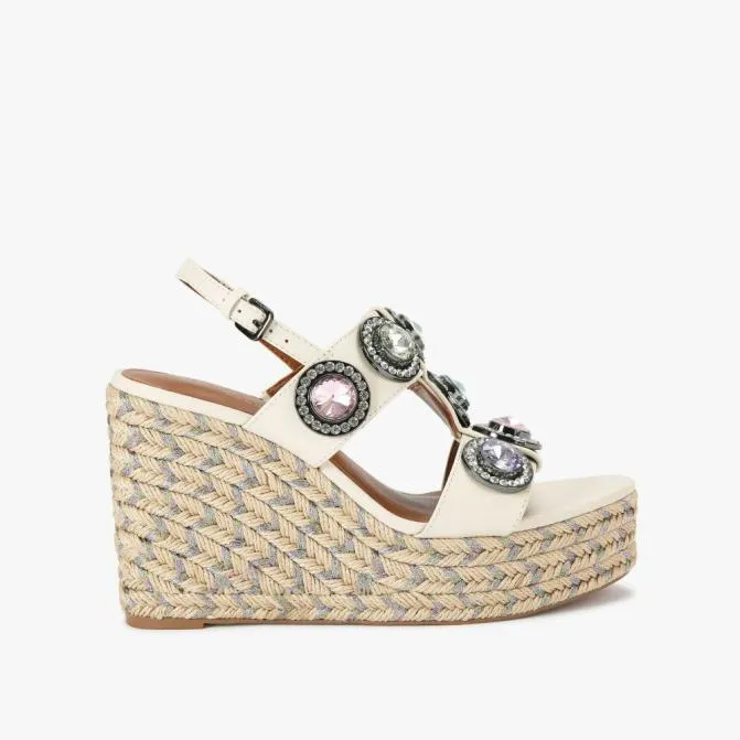Kurt Geiger Sandals Octavia Espadrille Wedge Bone Combination 8211 Women