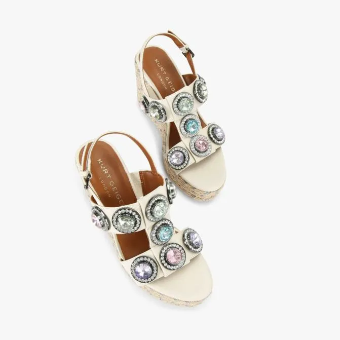 Kurt Geiger Sandals Octavia Espadrille Wedge Bone Combination 8211 Women