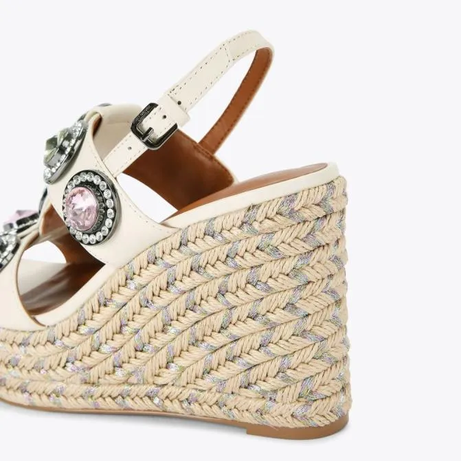 Kurt Geiger Sandals Octavia Espadrille Wedge Bone Combination 8211 Women