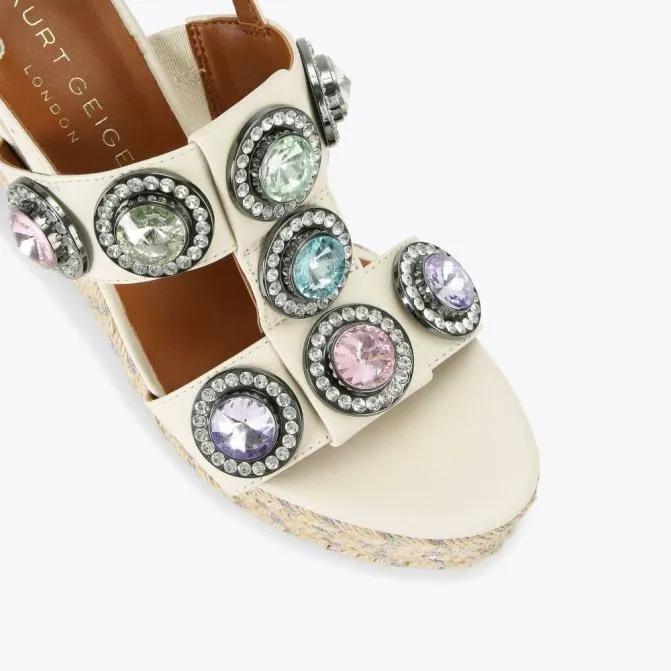 Kurt Geiger Sandals Octavia Espadrille Wedge Bone Combination 8211 Women