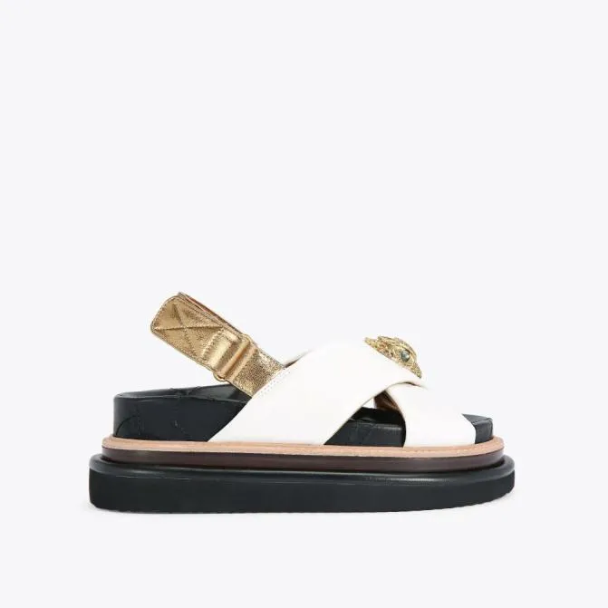 Kurt Geiger Sandals Orson Cross Strap Sandal Bone 8211 Women