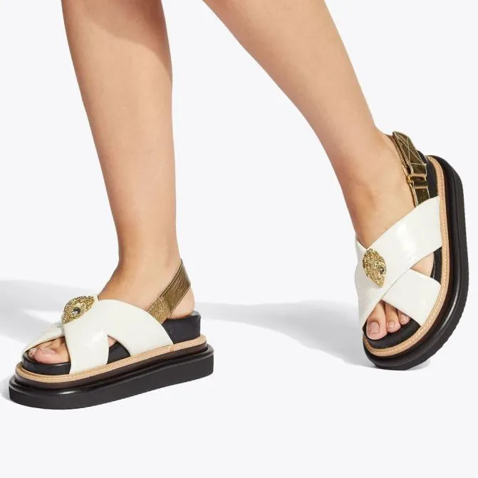 Kurt Geiger Sandals Orson Cross Strap Sandal Bone 8211 Women