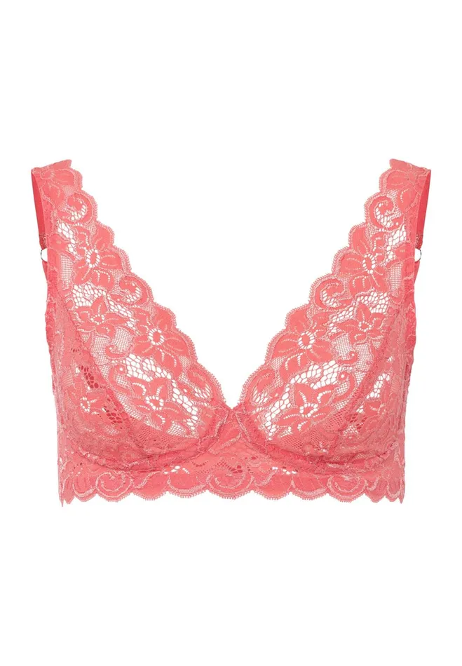 Lace Soft Cup Bra Porcelain Rose Women HANRO Wireless Bras