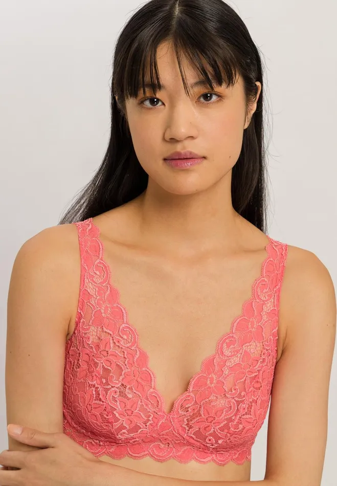 Lace Soft Cup Bra Porcelain Rose Women HANRO Wireless Bras
