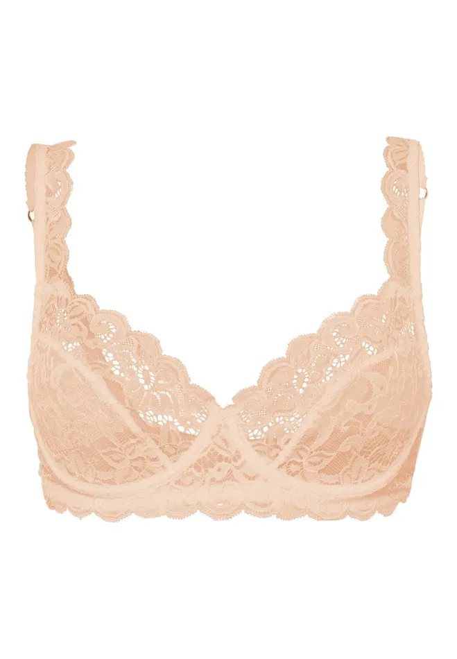 Lace Underwire Bra Beige Women HANRO Underwire Bras