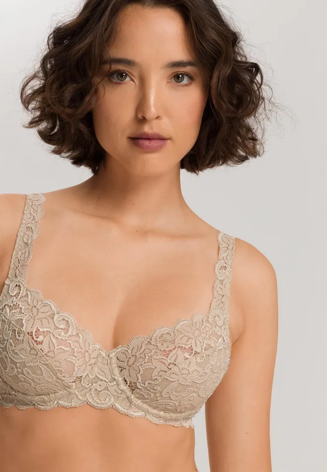 Lace Underwire Bra Iced Cappuccino Women HANRO Underwire Bras