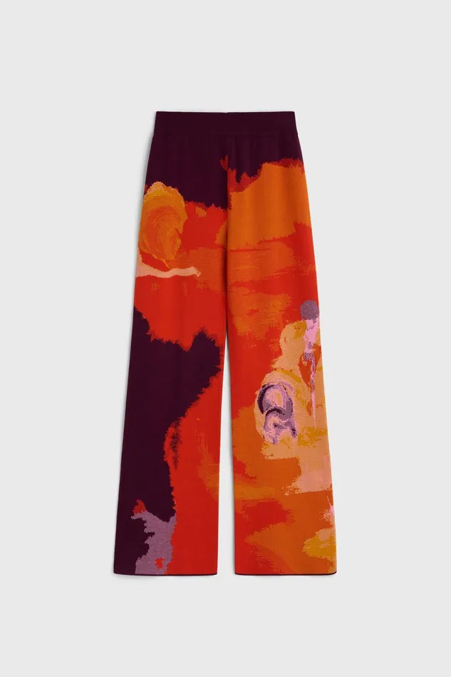 Lejon Art Knitted Pants Flame Multi Women Rodebjer Trousers