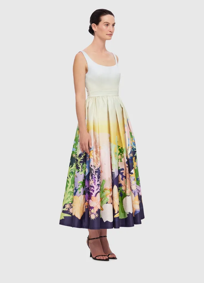LEO LIN Colleen Midi Dress 8211 Neptune Print in Seashell Women Dresses and Jumpsuits
