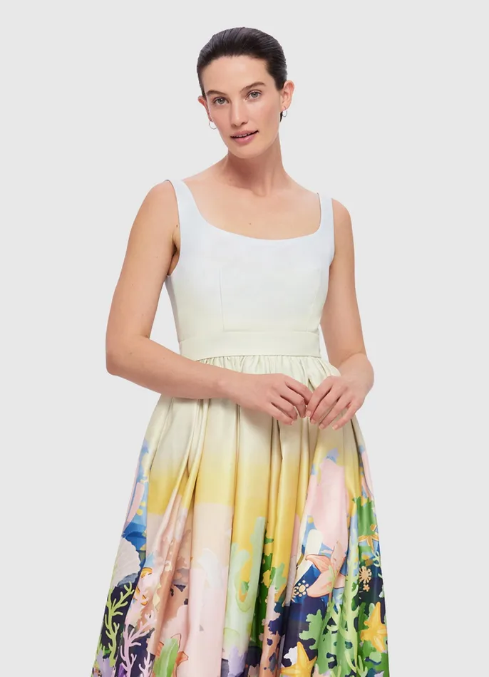 LEO LIN Colleen Midi Dress 8211 Neptune Print in Seashell Women Dresses and Jumpsuits