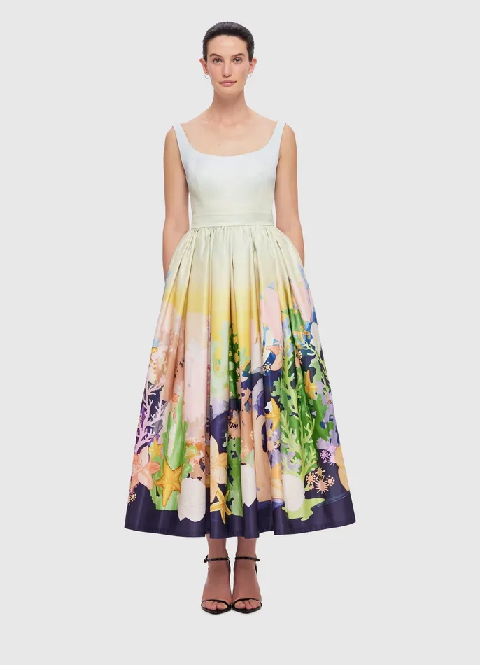 LEO LIN Colleen Midi Dress 8211 Neptune Print in Seashell Women Dresses and Jumpsuits