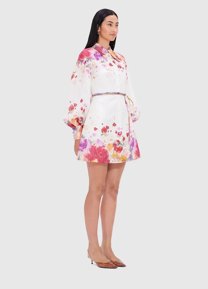 LEO LIN Juliana Shirt Mini Dress 8211 Fleur Print Women Dresses and Jumpsuits