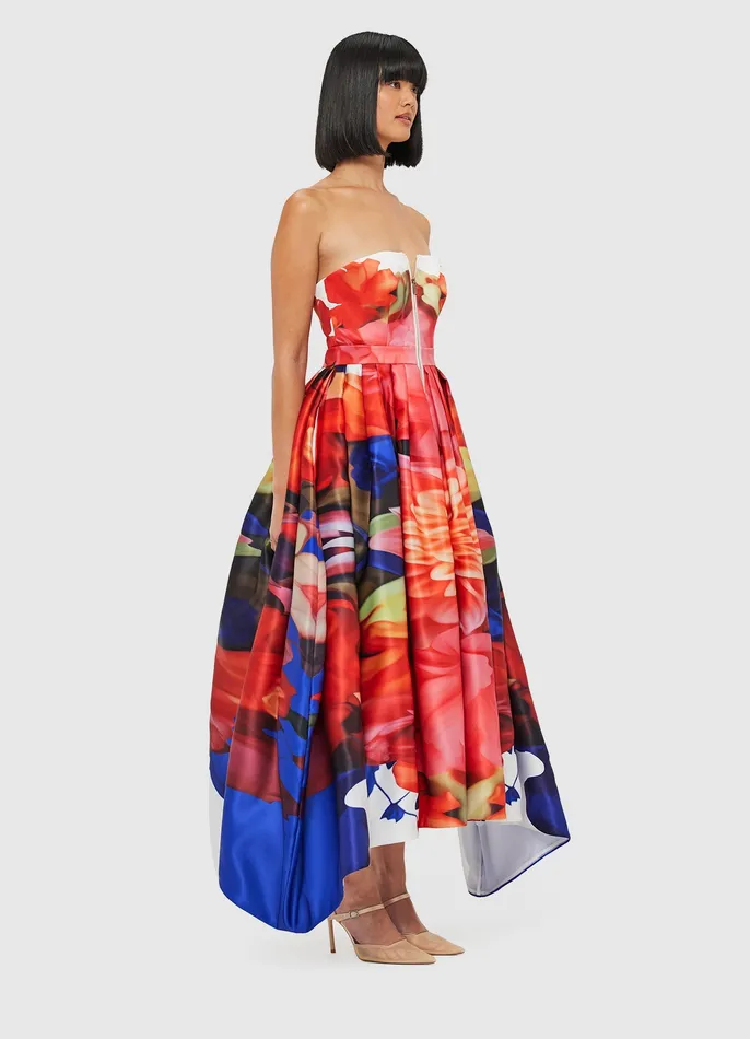 LEO LIN Norine Bustier Midi Dress 8211 Kaleidoscope Print Women Dresses and Jumpsuits