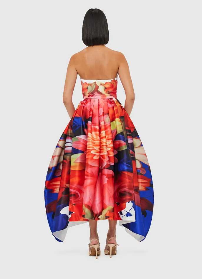 LEO LIN Norine Bustier Midi Dress 8211 Kaleidoscope Print Women Dresses and Jumpsuits