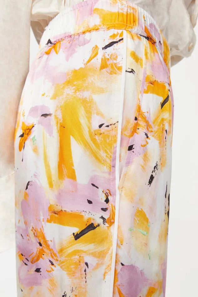 Livia Floral Pants Whipped Cream Saffron Women Rodebjer Trousers