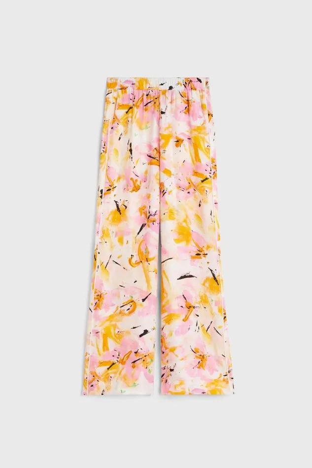 Livia Floral Pants Whipped Cream Saffron Women Rodebjer Trousers